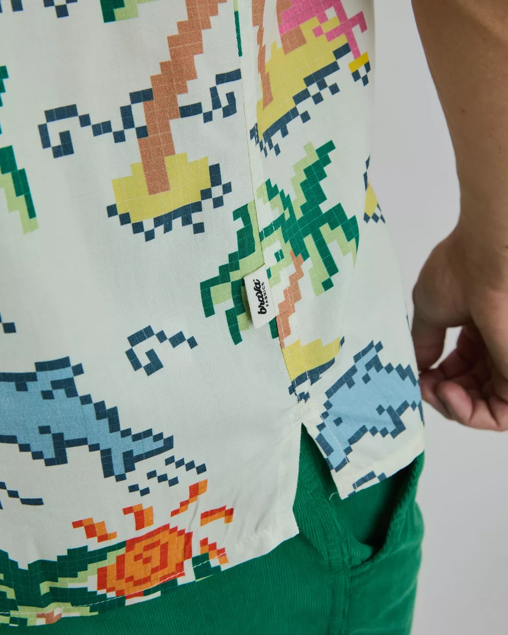 Chemise Homme Aloha TROPICAL PIXEL écrue – vue 6