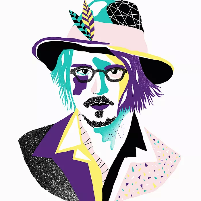 Portrait JOHNNY DEEP - Antoine Corbineau 30x40 cm