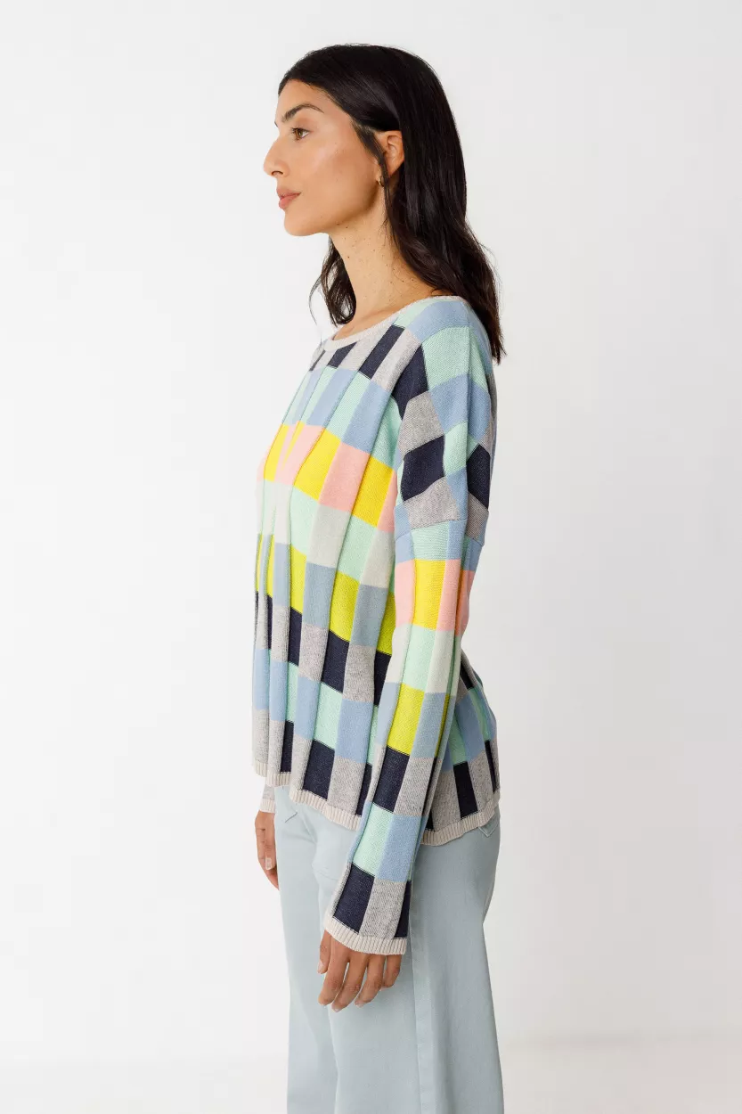 Pull BITA-GOTS multicolore marine – vue 3