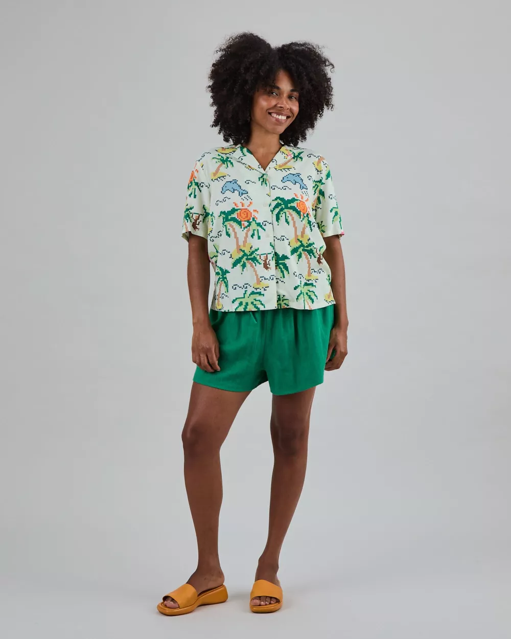 Chemise Aloha TROPICAL PIXEL écrue – vue 3
