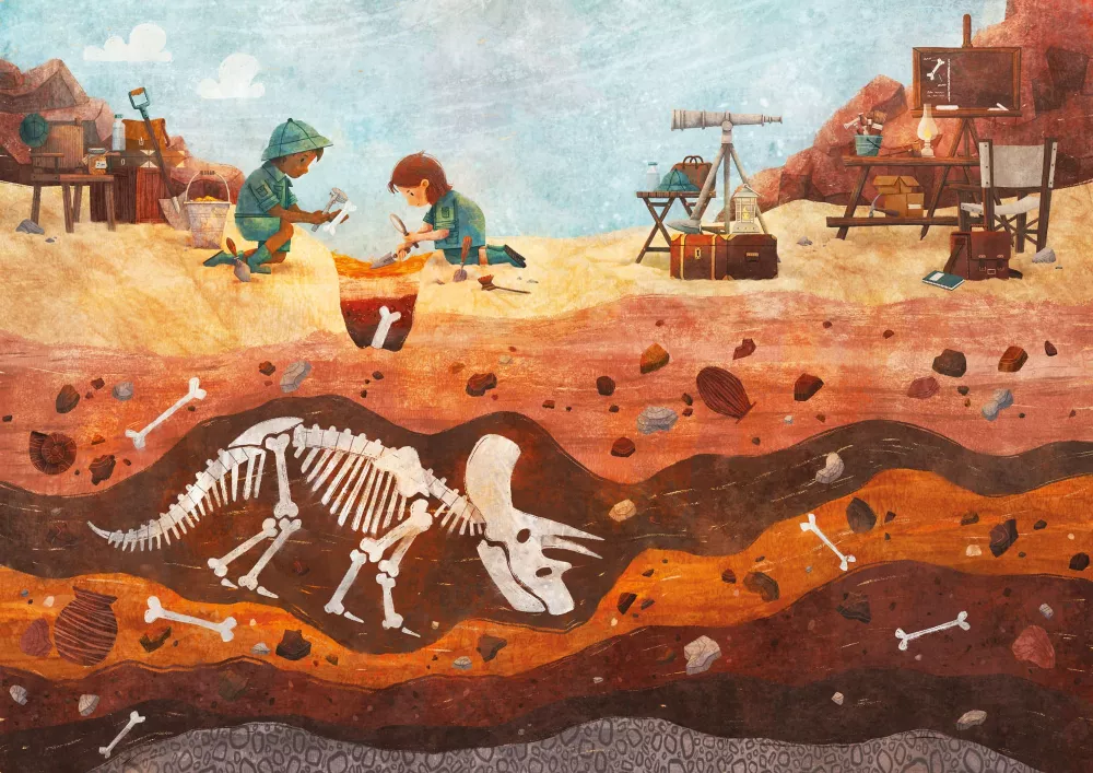 Puzzle en bois FOUILLE DES DINOSAURES 50 pièces – vue 2
