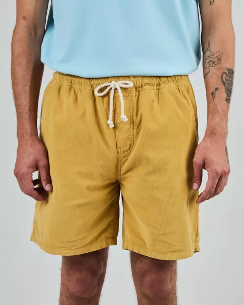 Short Homme en velours milleraies fin moutarde