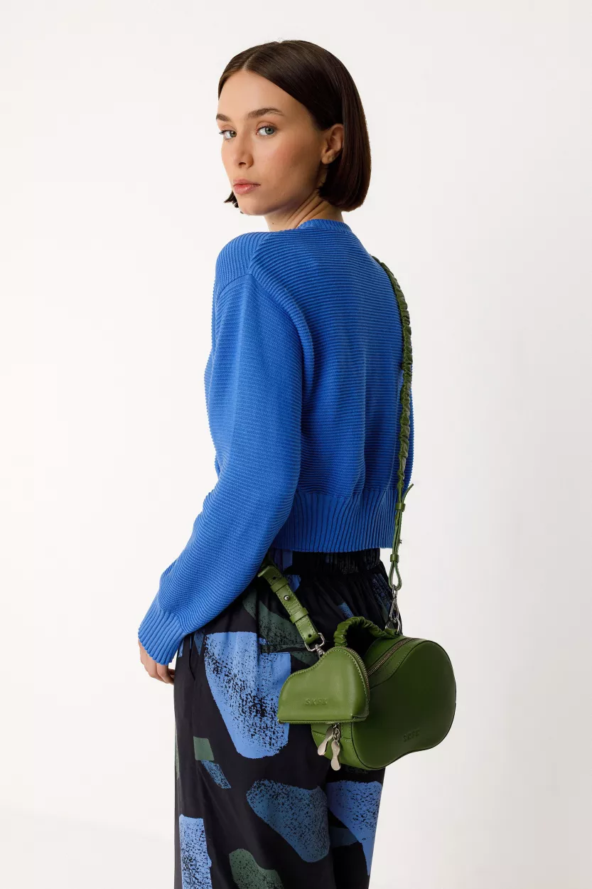 Gilet court BELENE-GOTS bleu – vue 2