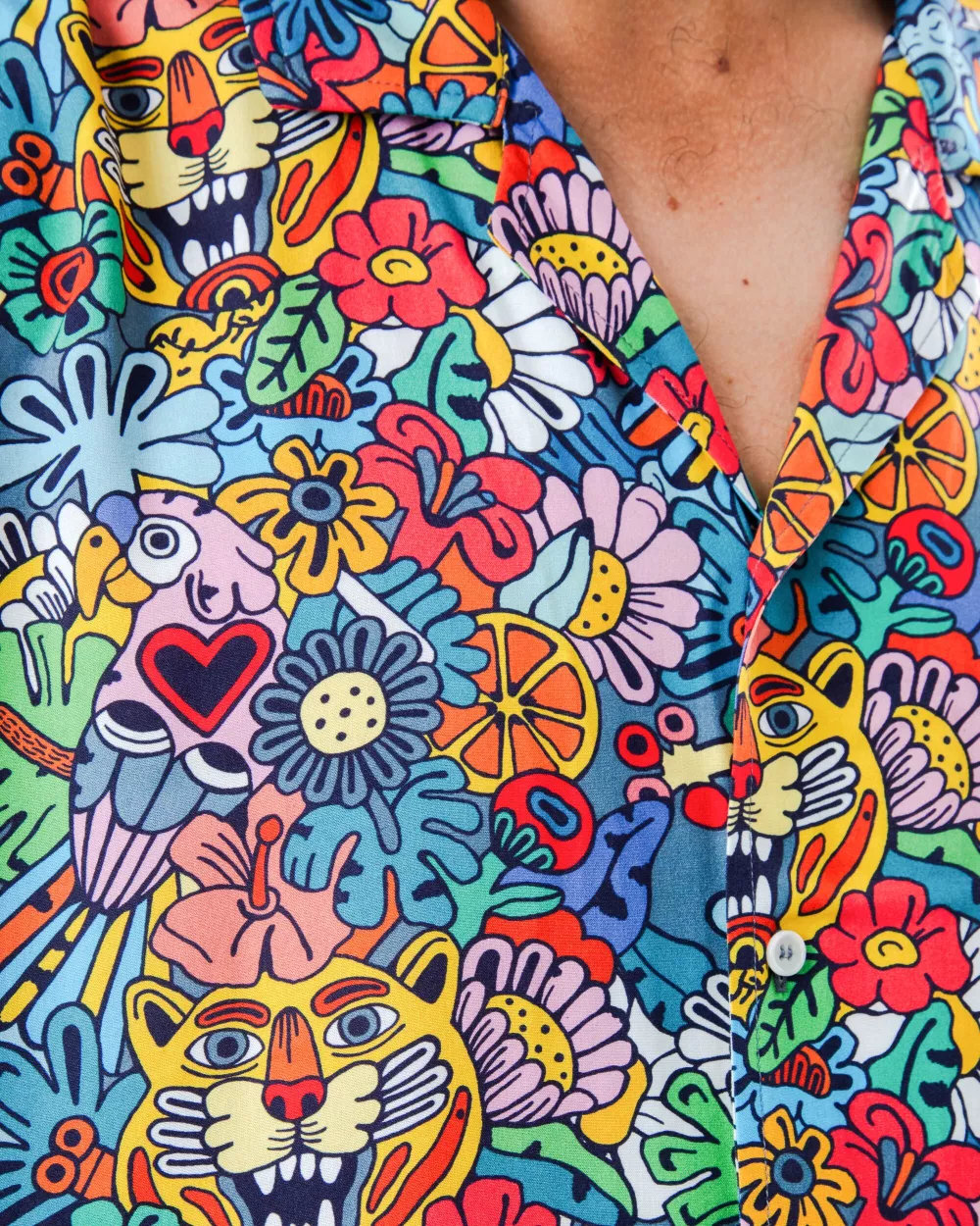 Chemise Homme Aloha ASIS PERCALES TUTTI FRUTTI multicolore – vue 4