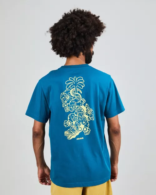 T-shirt oversize ASIS PERCALES CROCODYLUS bleu