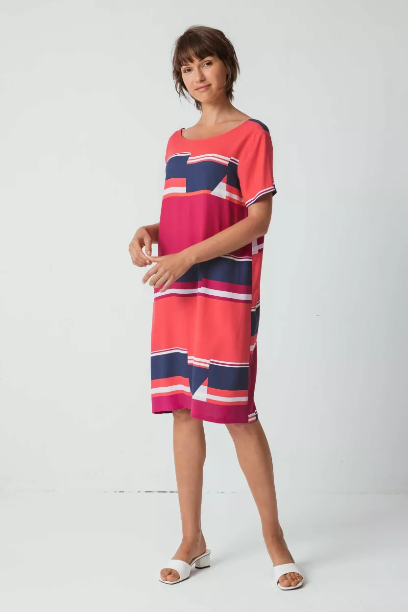 Robe KAI cerise bloc – vue 2