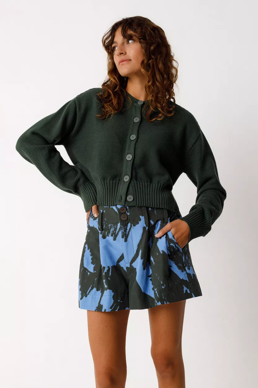 Gilet court BELENE-GOTS vert kaki foncé
