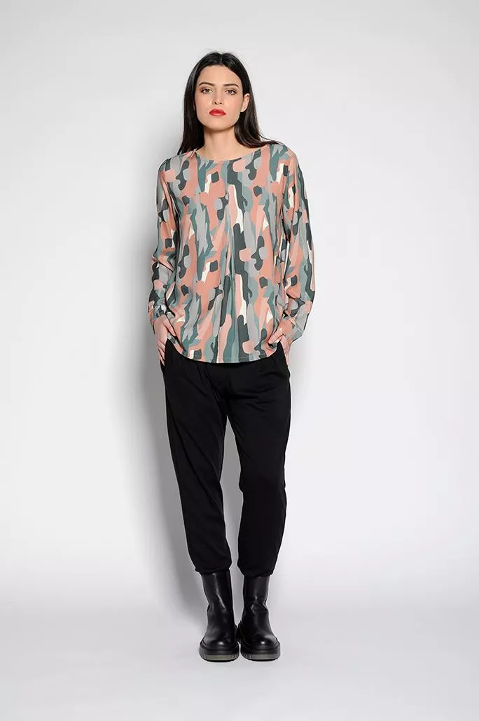 Top manches longues militaire pastel – vue 2