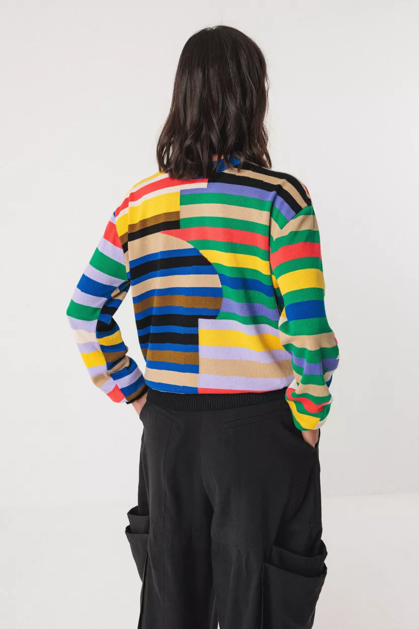 Pull HUA-GOTS motif Grems multicolore – vue 3