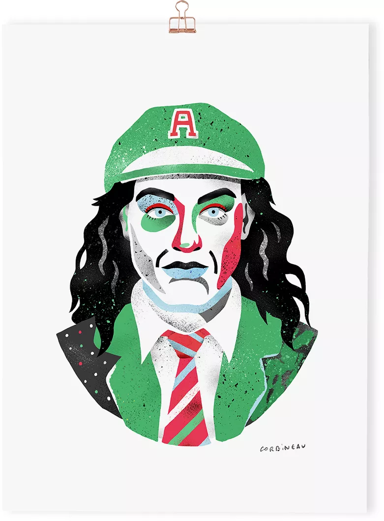 Portrait Angus Young - ACDC - Antoine Corbineau 30x40 cm – vue 3