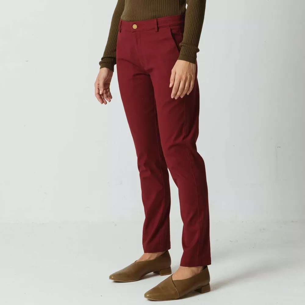 Pantalon LANDA bordeaux – vue 2