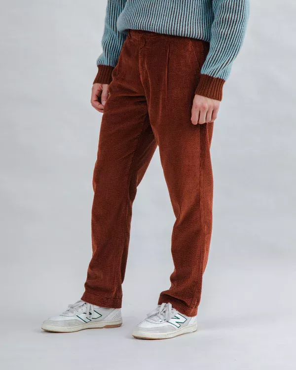Pantalon à pinces en velours côtelé Cuivre – vue 4