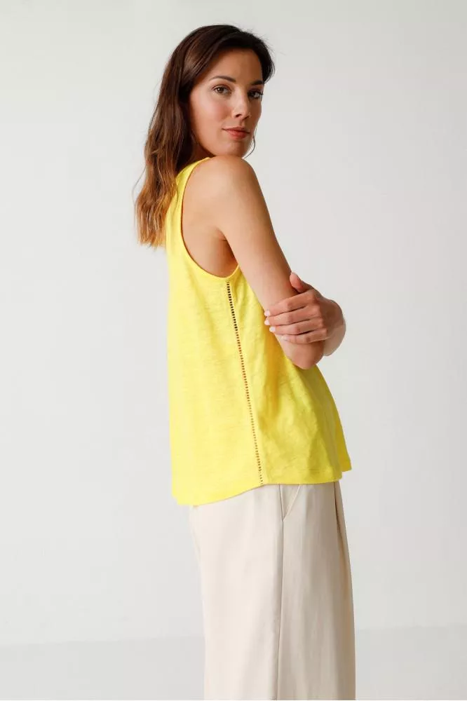 T-shirt en lin  ARAIA jaune  – vue 2