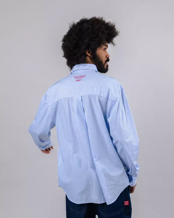 Chemise THE INDOOR SOCIETY bleu rayé – vue 4