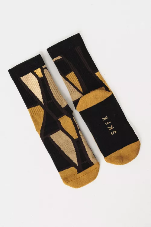 Chaussettes EPEL motif géométrique marron