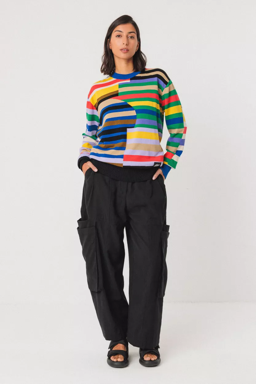 Pull HUA-GOTS motif Grems multicolore – vue 2