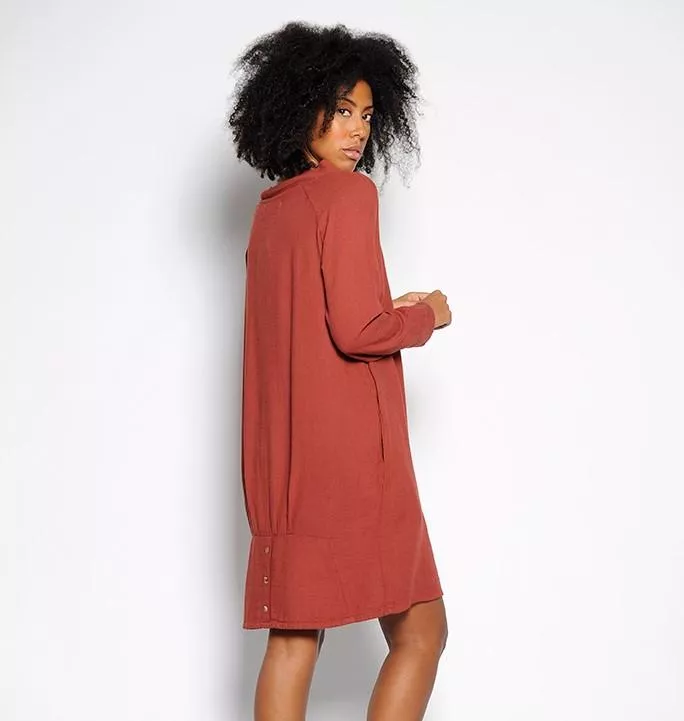 Robe col montant bourgogne
