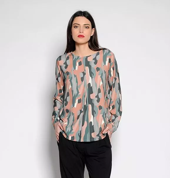 Top manches longues militaire pastel