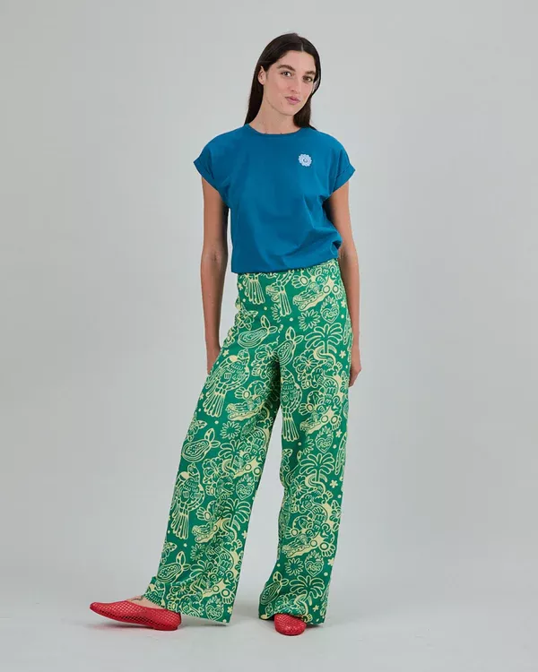 Pantalon ASIS PERCALES CROCODYLUS vert – vue 3