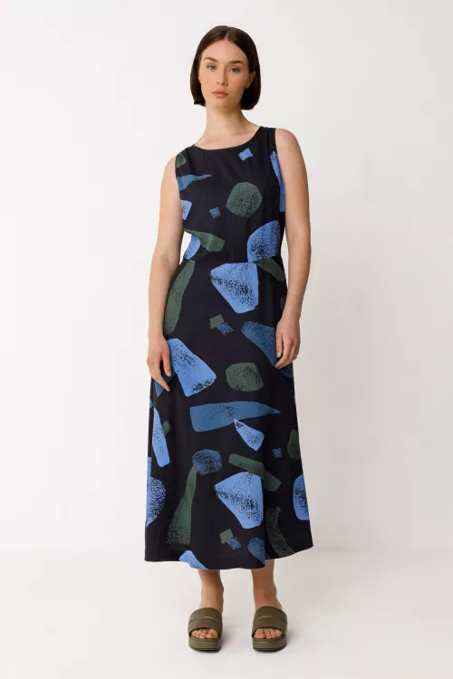 Robe ERGE motif Cell bleu