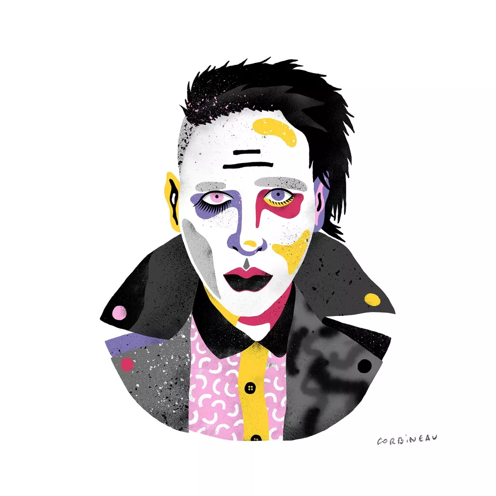Portrait MARILYN MANSON - Antoine Corbineau 30x40 cm