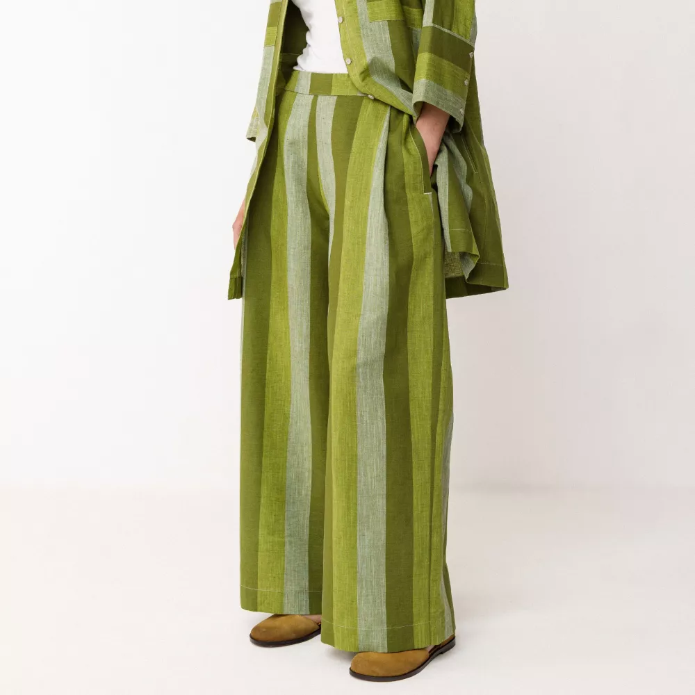 Pantalon LUR motif Stripes vert – vue 3