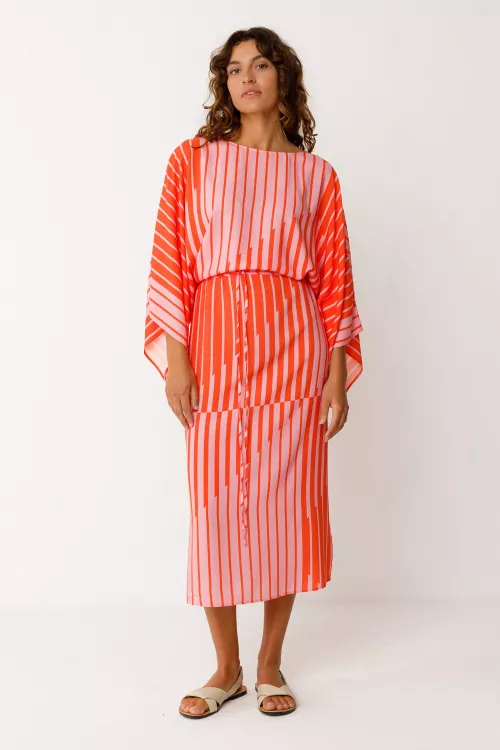 Robe LIGI motif Stripes orange