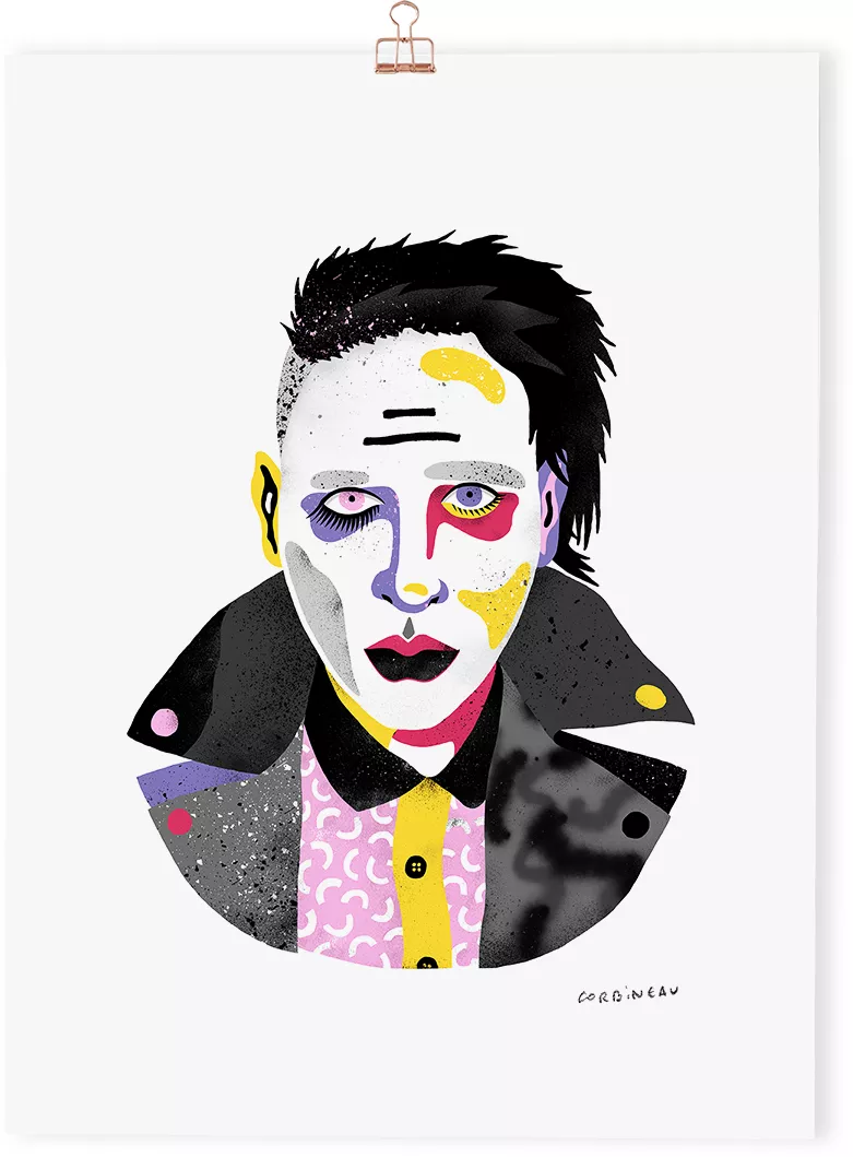 Portrait MARILYN MANSON - Antoine Corbineau 30x40 cm – vue 3