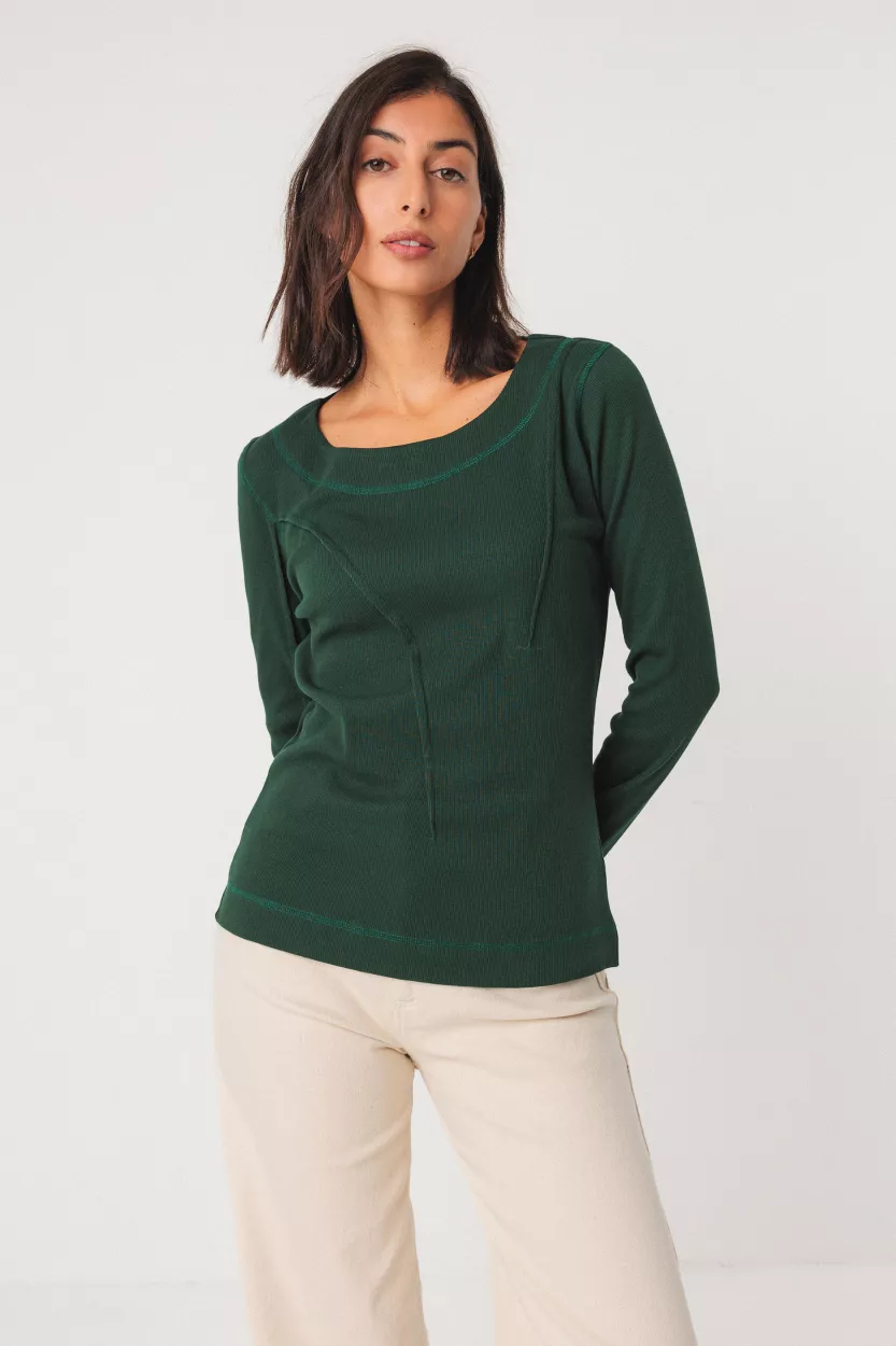 Top KIMERA vert foncé