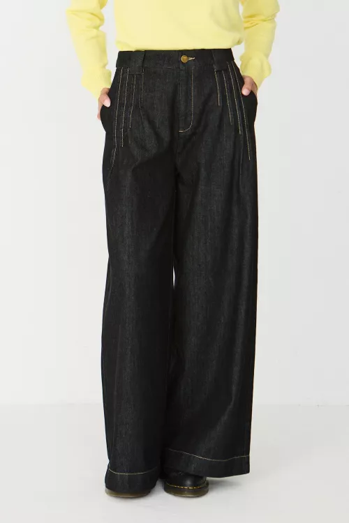 Pantalon AMALUR-GOTS jean noir