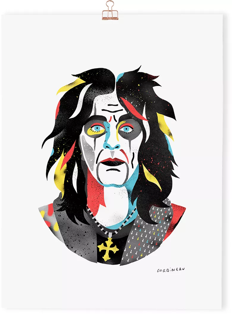 Portrait ALICE COOPER - Antoine Corbineau 30x40 cm – vue 3