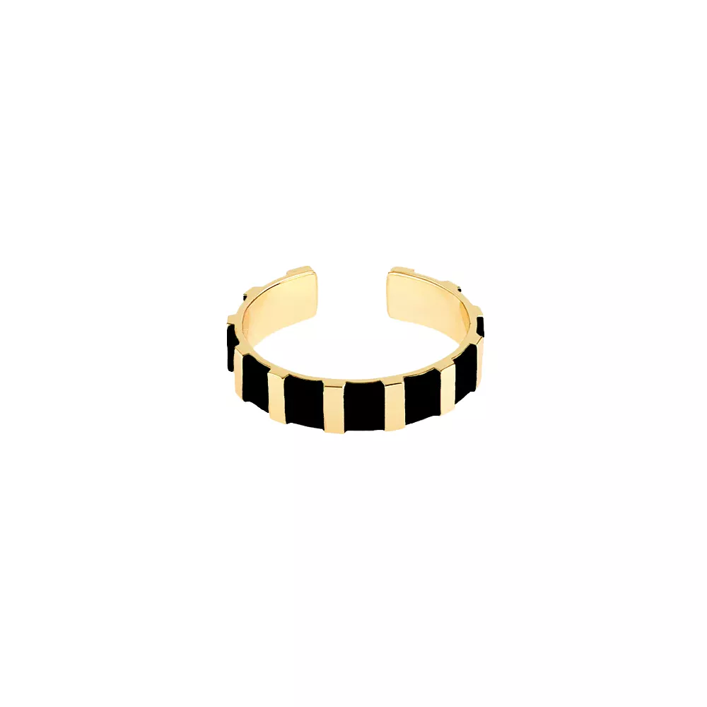 Bague ouverte INES Noir