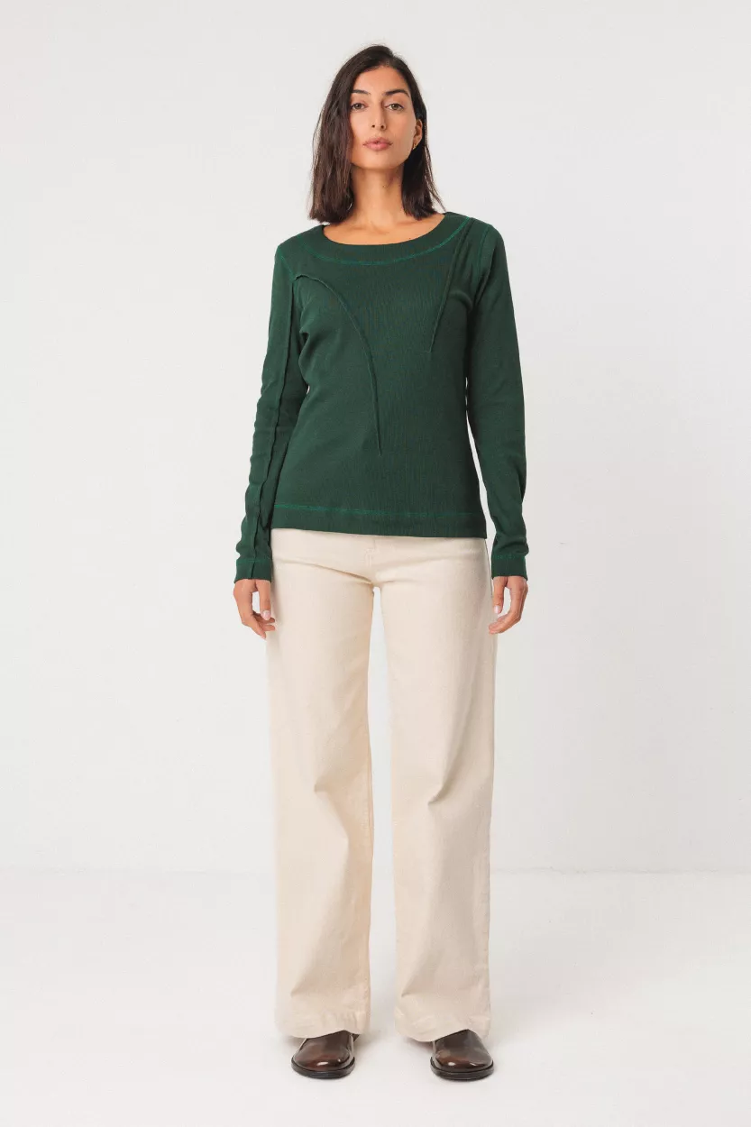 Top KIMERA vert foncé – vue 2