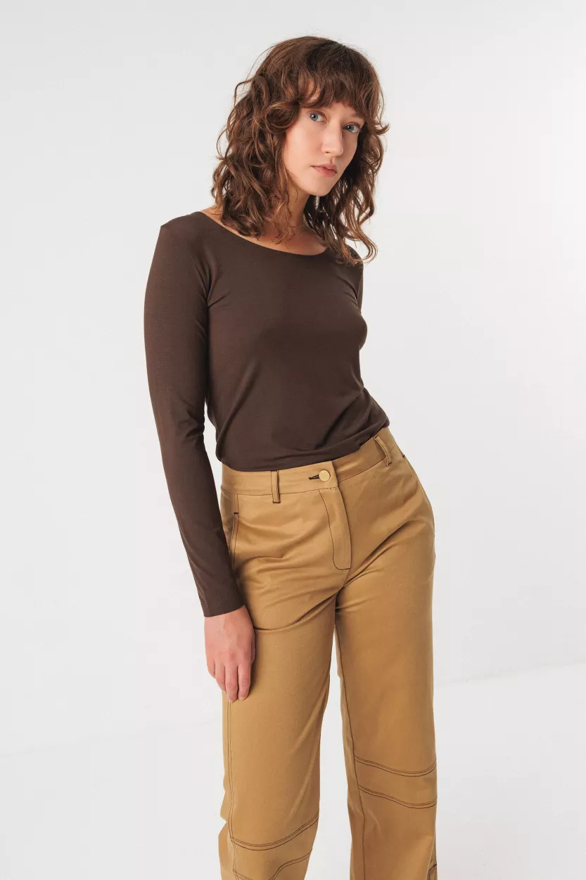 Top ZUR-7 marron foncé – vue 3